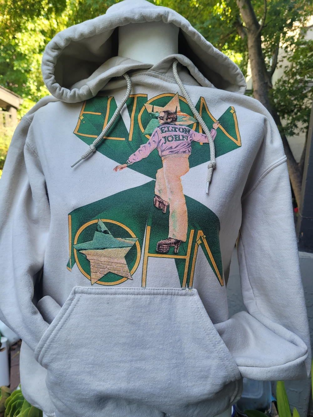 Elton John Graphic Beige Crewneck Sweatshirt Farewell Tour 2022